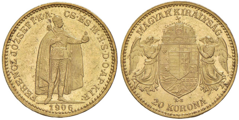 UNGHERIA Francesco Giuseppe I (1848-1916) 20 Corone 1906 - KM 486 AU (g 6,80) Se...