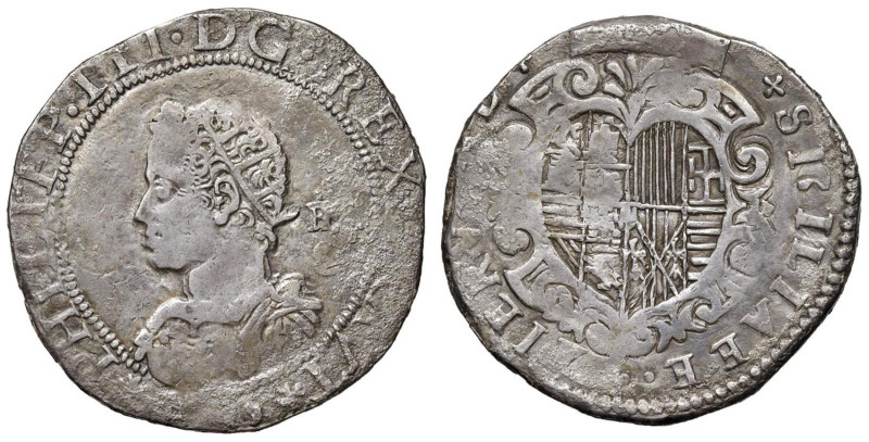 NAPOLI Filippo III (1598-1621) Mezzo ducato 1609 sigla IAF / G - Magliocca 5 AG ...