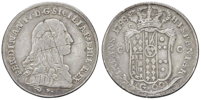 NAPOLI Ferdinando IV (1759-1798) Mezza piastra 1788 - Nomisma 478 AG (g 13,44) R...