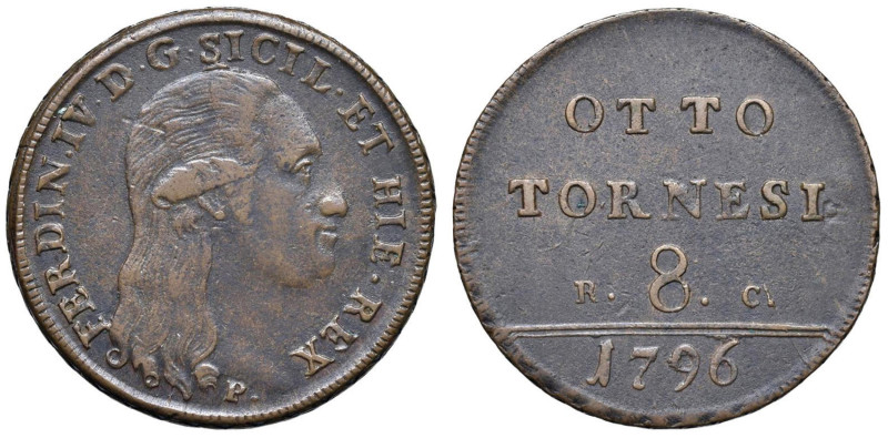 NAPOLI Ferdinando IV (1759-1798) 8 Tornesi 1796 - Magliocca 293; Nomisma 525 CU ...