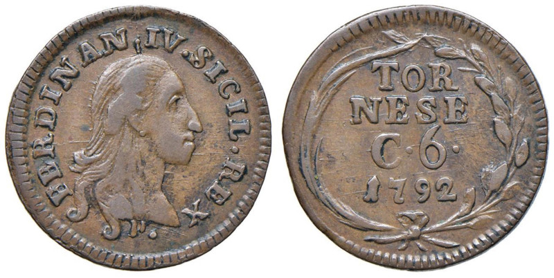 NAPOLI Ferdinando IV (1759-1798) Tornese 1792 - Nomisma 587 CU (g 3,29)

qSPL