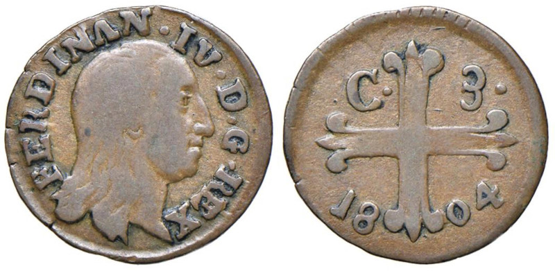 NAPOLI Ferdinando IV (1804-1805) 3 Cavalli 1804 - Nomisma 677 CU (g 1,37)

BB