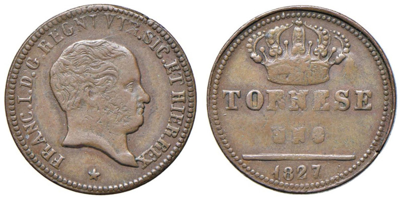 NAPOLI Francesco I (1825-1830) Tornese 1827 - Nomisma 866 CU (g 3,05)

BB+