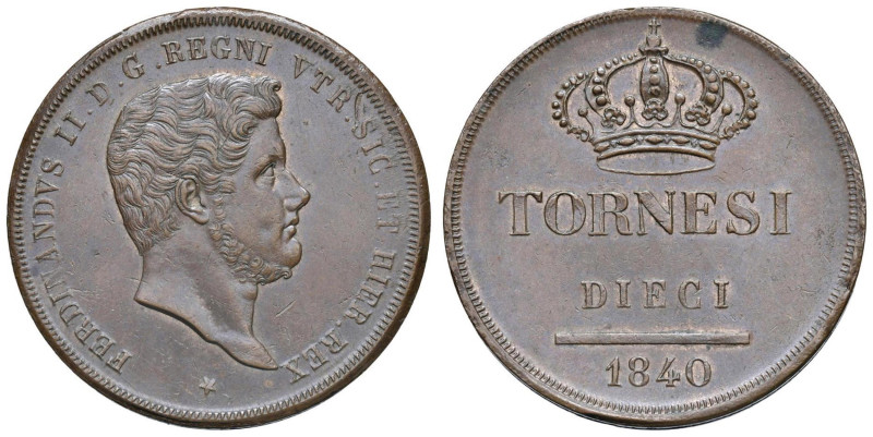 NAPOLI Ferdinando II (1830-1859) 10 Tornesi 1840 - Nomisma 1115 CU (g 31,24)

...