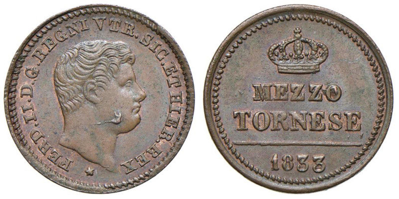 NAPOLI Ferdinando II (1830-1859) Mezzo tornese 1832 - Nomisma 1256 CU (g 1,68) Z...