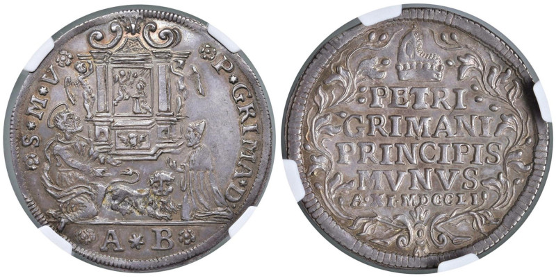 VENEZIA Pietro Grimani (1741-1752) Osella 1751 A. XI - Pa. 234 AG In slab NGC MS...