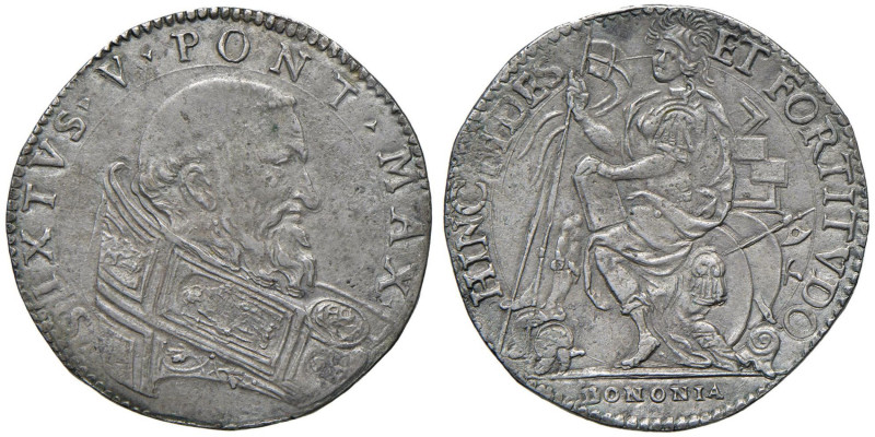 Sisto V (1585-1590) Bologna - Testone - Munt. 96 AG (g 9,30) RR

SPL