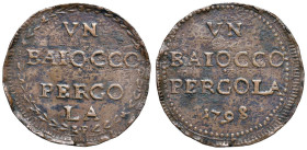 Repubblica romana (1798-1799) Pergola - Baiocco 1798 - Bruni 1 CU (g 8,30) RR

BB