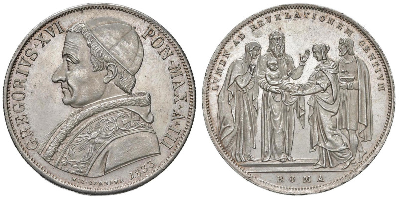 Gregorio XVI (1831-1846) Scudo 1833 A. III - Nomisma 184 AG (g 26,47) RR Minimo ...