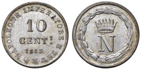 MILANO Napoleone (1805-1814) 10 Centesimi 1813 - Gig. 202 MI Conservazione eccezionale con perfetta argentatura

FDC