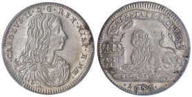 NAPOLI Carlo II d'Asburgo (1674-1700) Carlino 1686 - Magl. 36 AG In slab PCGS MS64 n.263819.64/26218095

MS 64