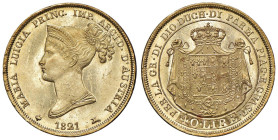 PARMA Maria Luigia d'Austria (1815-1847) 40 Lire 1821 - MIR 1091/2; Gig. 2 AU (g 12,92) RR Segnettini di contatto al D/, ma esemplare dagli ottimi ril...
