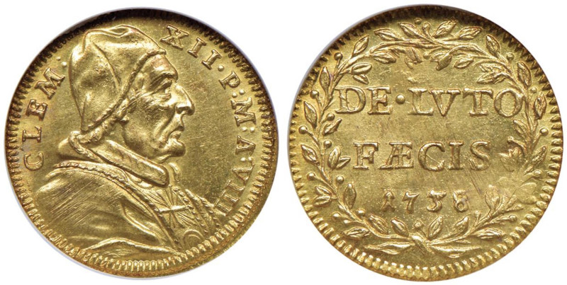 STATO PONTIFICIO Clemente XII (1730-1740) Scudo d'oro 1738 A. VIII - Munt. 9 AU ...