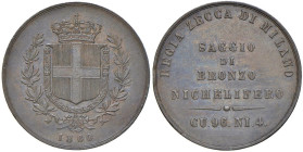 Vittorio Emanuele III (1860-1861) Milano - Saggio di bronzo nichelifero 1860 - Luppino PP46 CU (g 5,10) RRR Tacchetta al bordo al R/.

FDC/qFDC