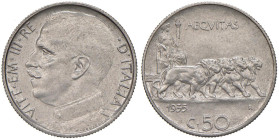 Vittorio Emanuele III (1900-1946) 50 Centesimi 1935 - Nomisma 1252 Ni RRR Millesimo per numismatici, con una tiratura di soli 50 esemplari. Con bustin...