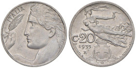 Vittorio Emanuele III (1900-1946) 20 Centesimi 1935 - Nomisma 1288 Ni RRR Millesimo per numismatici, con una tiratura di soli 50 esemplari. Con bustin...