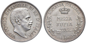 Vittorio Emanuele III (1900-1946) Somalia - Mezza Rupia 1910 Prova - Luppino PP 305 AG RRR

FDC