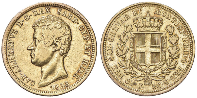 Carlo Alberto (1831-1849) 50 Lire 1833 T - Nomisma 635 AU RR

BB