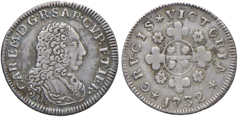 Carlo Emanuele III (1730-1773) Monetazione per la Sardegna - Reale 1732 - Nomism...