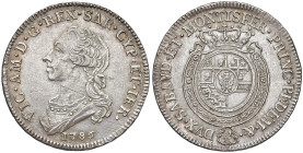 Vittorio Amedeo III (1773-1796) Mezzo scudo 1786 - Nomisma 338 AG (g 17,56)

SPL