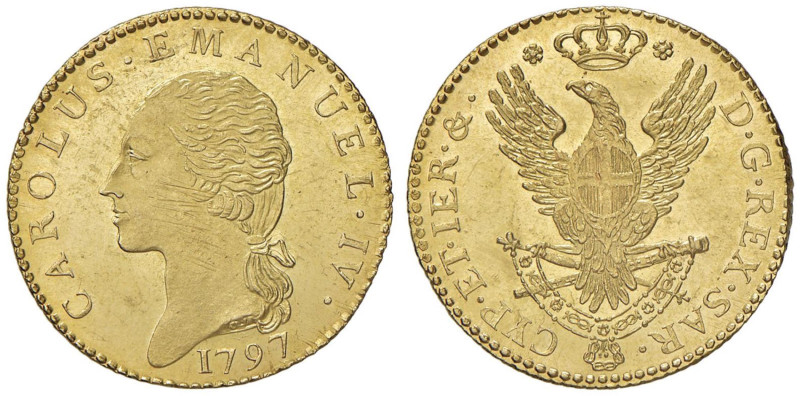 Carlo Emanuele IV (1796-1802) Doppia 1797 - Nomisma 474 AU (g 9,13) R Insignific...