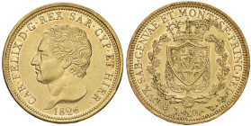 Carlo Felice (1821-1831) 80 Lire 1826 T - Nomisma 525 AU Modeste macchie al R/

SPL