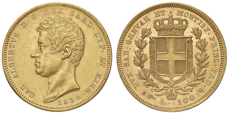 Carlo Alberto (1831-1849) 100 lire 1834 T - Nomisma 626 AU

qFDC