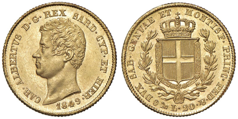 Carlo Alberto (1831-1849) 20 Lire 1849 G - Nomisma 665 AU Minimi graffietti al D...