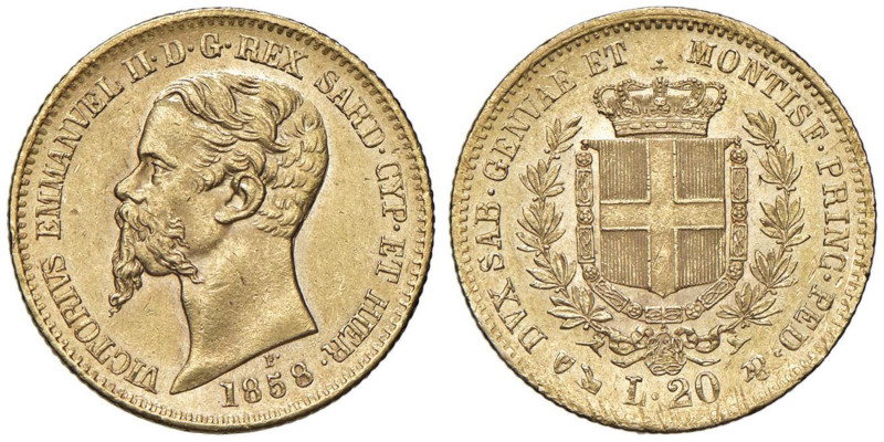 Vittorio Emanuele II (1849-1861) 20 Lire 1858 G - Nomisma 756 AU Graffio al R/
...