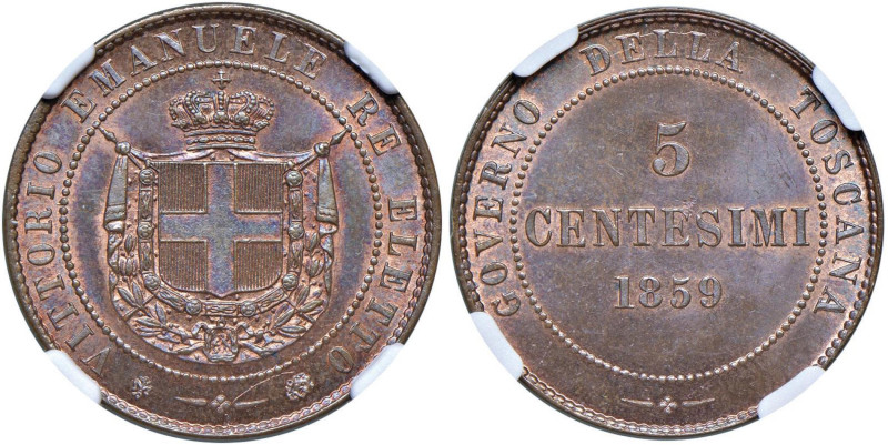 Vittorio Emanuele II re eletto (1859-1861) 5 Centesimi 1859 Birmingham - Nomisma...