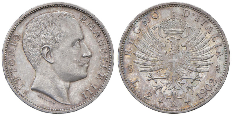 Vittorio Emanuele III (1900-1943) 2 lire 1902 - Nomisma 1152 AG R Esemplare di a...