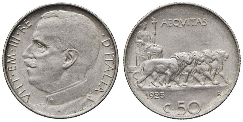 Vittorio Emanuele III (1900-1946) 50 Centesimi 1925 R - Nomisma 1242 NI

qFDC