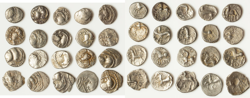 ANCIENT LOTS. Celtic. Gaul. Ca. mid 1st century BC. Lot of twenty (20) AR quinar...