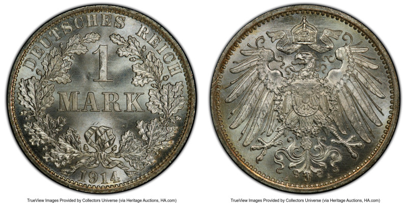 Wilhelm II Mark 1914-A MS67+ PCGS, Berlin mint, KM14, J-17. HID09801242017 © 202...