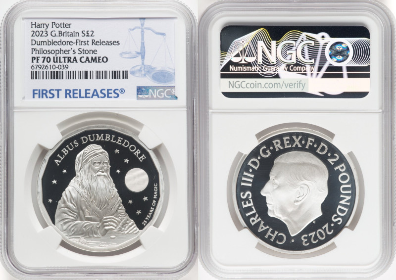 Charles III silver Proof "Professor Dumbledore" 2 Pounds (1 oz) 2023 PR70 Ultra ...