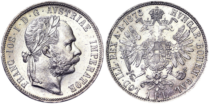 Austro-Hungarian Empire, Franz Joseph I (1848-1916), 1 Gulden, 1878, Vienna, Ag....