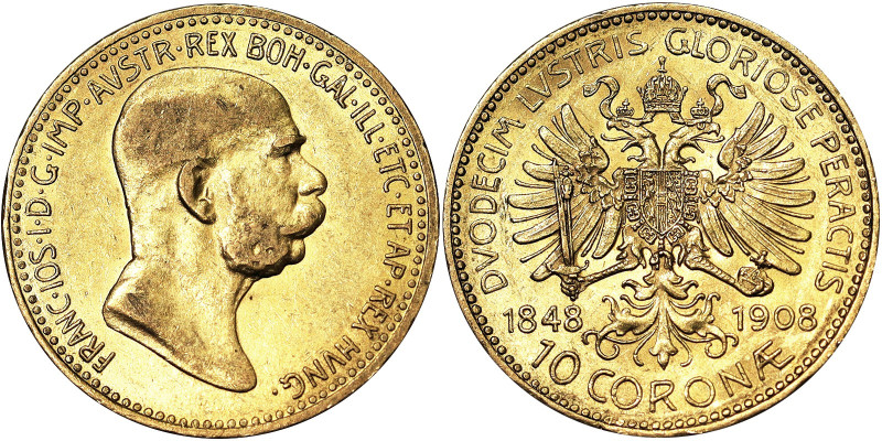 Austro-Hungarian Empire, Franz Joseph I (1848-1916), 10 Corona, 1908, Vienna, Au...