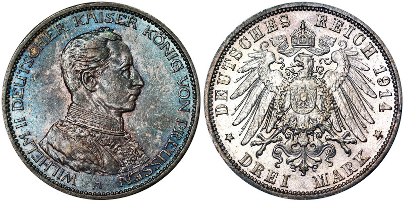 Prussia, Wilhelm II (1888-1918), 3 Mark, 1914, A Berlin, Ag. 16,67 g , Jaeger 11...