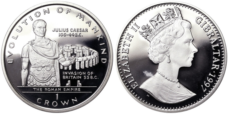 British Colony, Elizabeth II (1952-2022), Crown, 1997, Julius Caesar. Ag. 28,28 ...