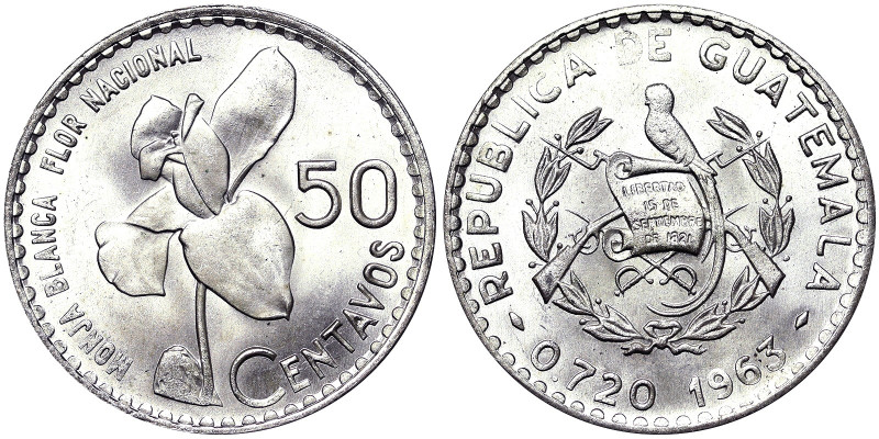 Republic, 50 Centavos, 1963, Ag. 11,94 g, KM 164, UNC