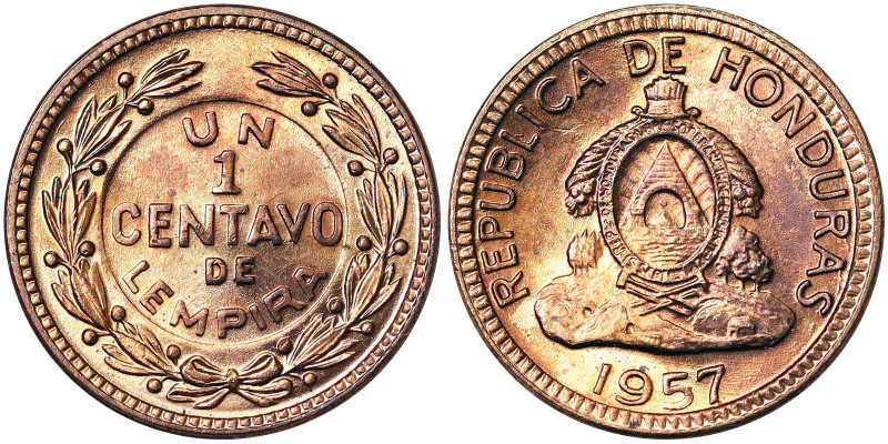 Republic, 1 Centavo, 1957, Cu. 1,50 g, KM 77, UNC