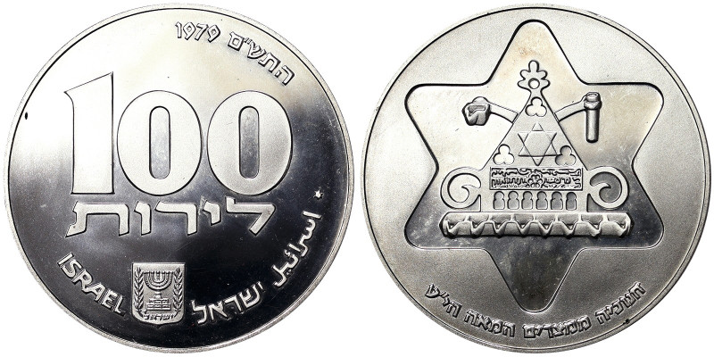 Israel Republic (1948-date), 100 Lirot, 1979, Ag. 20,00 g, KM 103, PROOF