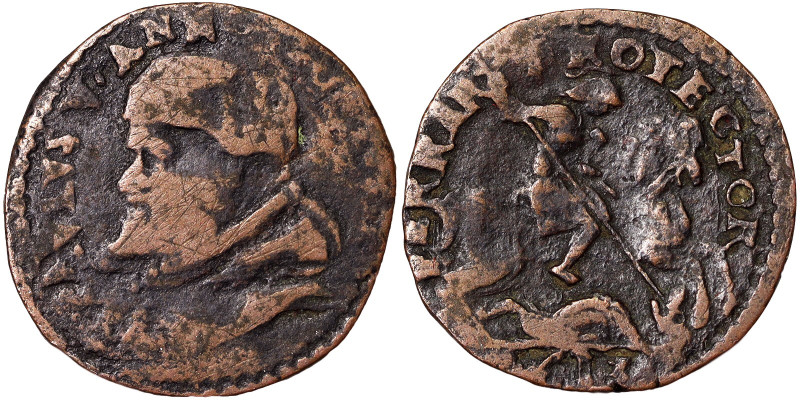 Ferrara, Paolo V (1605-1621), Quattrino, n.d., Ferrara, Ae. 2,64 g, Muntoni 241,...