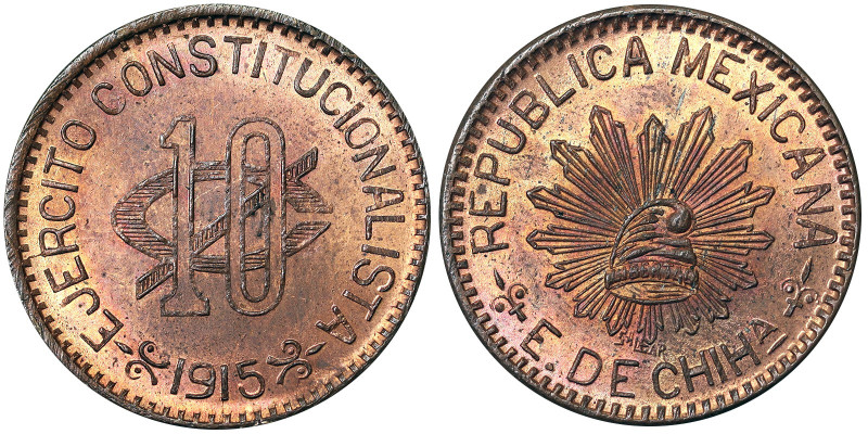 Chihuahua Revolutionary Coinage10 Centavos1915Army Of The North. Constitutionali...