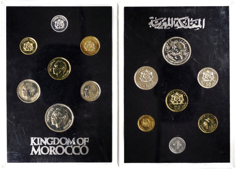 Morocco Kingdom, Hassan II (1381-1420 AH) (1962-1999 AD), Set, 1974-75, KM MS2, ...