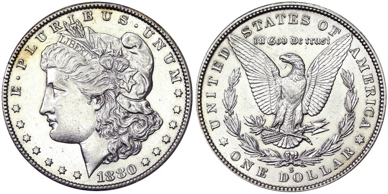 , 1 Dollar (Morgan 1878-1921), 1880, San Francisco, Ag. 26,73 g , KM 110, XF+