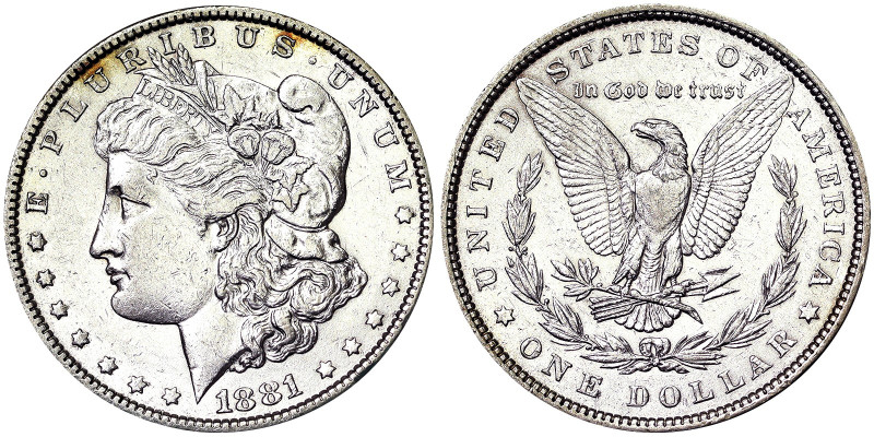 , 1 Dollar (Morgan 1878-1921), 1881, Phildelphia, Ag. 26,73 g , KM 110, XF