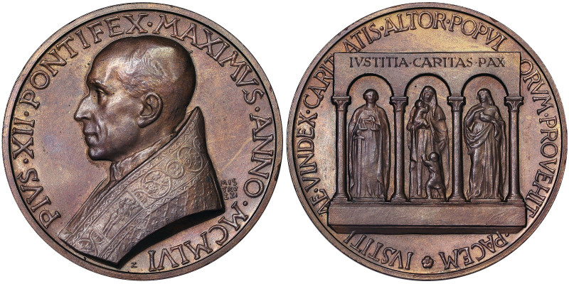 , Pio XII (1939-1958), Medal, 1956, Rome, Extraordinary medal. Opus: Mistruzzi. ...