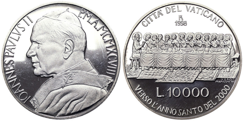 , Giovanni Paolo II (1978-2005), 10000 Lire, 1998, Rome, Towards the Holy Year 2...