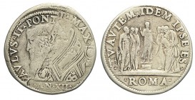 Roma Testone 1534-1549

Roma, Paolo III (1534-1549), Testone, Ag mm 30,5 g 9,41 foro otturato e restauri, moneta portata con superfici porose, MB+